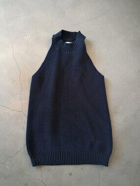 ANN TAYLOR LOFT Navy Blue Knit Tank Top Size Medium